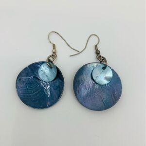 Elegant Blue Shell Earrings | Abalone style